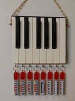 Key hanging rack made from actual piano keys.